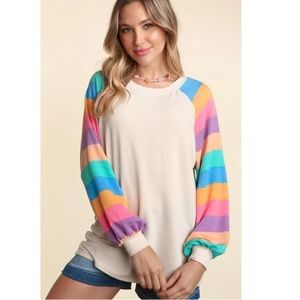 "The Dolly" Color Block Sleeve Top